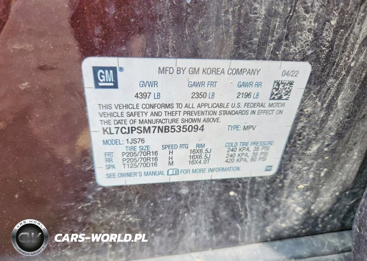 2022 Chevrolet Trax 1Lt VIN:KL7CJPSM7NB535094 - 12