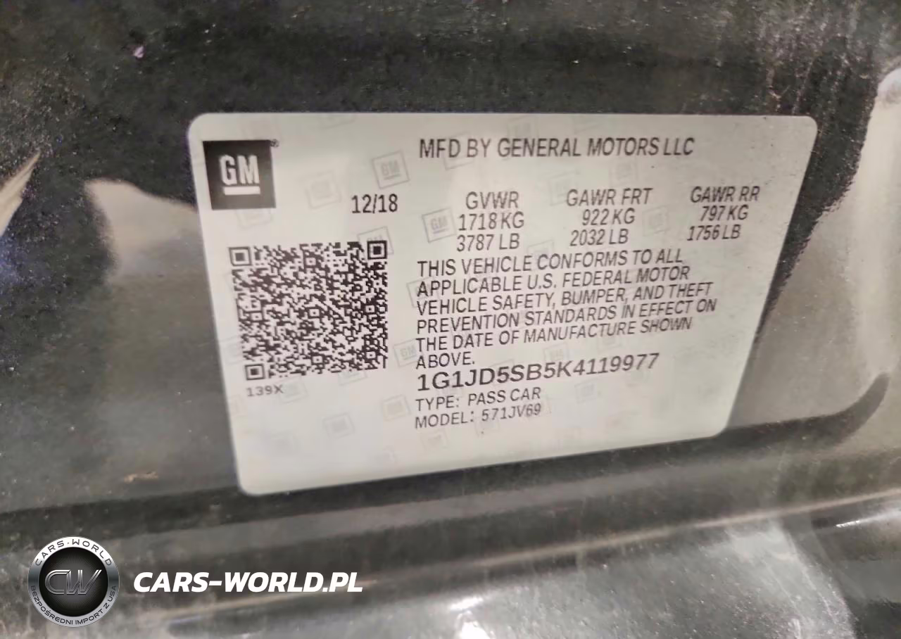 2019 Chevrolet Sonic 4D Lt VIN:1G1JD5SB5K4119977 - 12