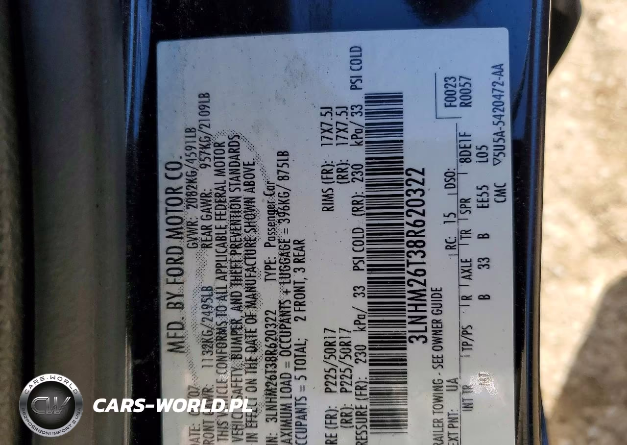 2008 Lincoln Mkz VIN:3LNHM26T38R620322 - 12