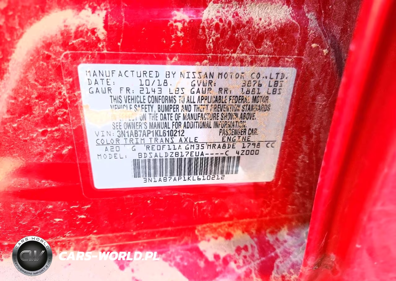 2019 Nissan Sentra Sv VIN:3N1AB7AP1KL610212 - 12