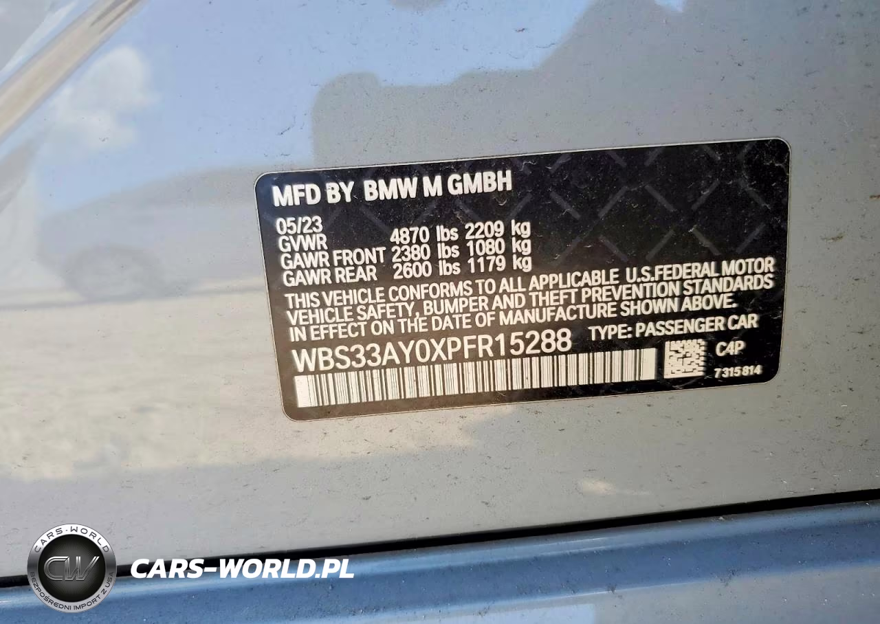 2023 BMW M3 Competition VIN:WBS33AY0XPFR15288 - 12