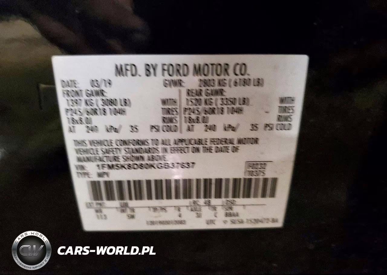2019 Ford Explorer Xlt VIN:1FM5K8D80KGB37637 - 14