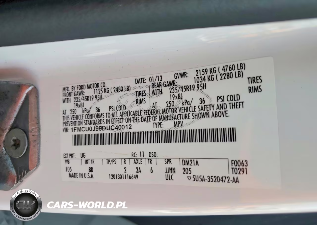 2013 Ford Escape Titanium VIN:1FMCU0J99DUC40012 - 12
