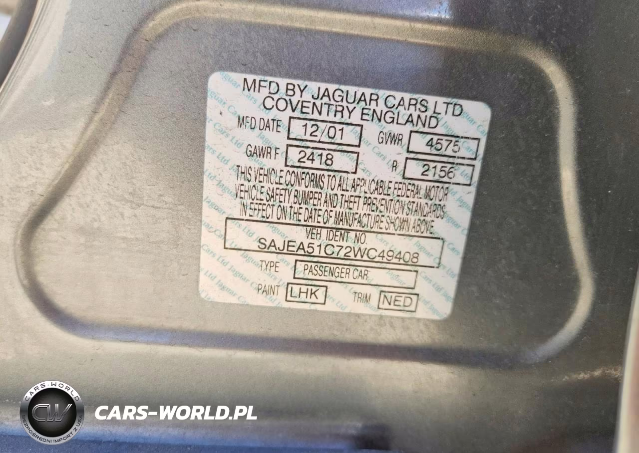 2002 Jaguar X-Type 3.0 VIN:SAJEA51C72WC49408 - 12