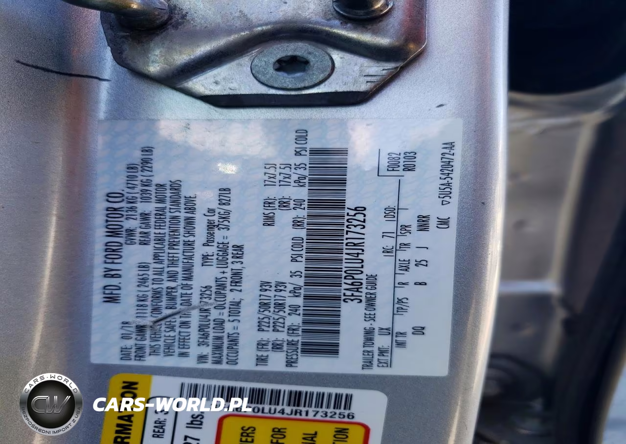 2018 Ford Fusion Se Hybrid VIN:3FA6P0LU4JR173256 - 13