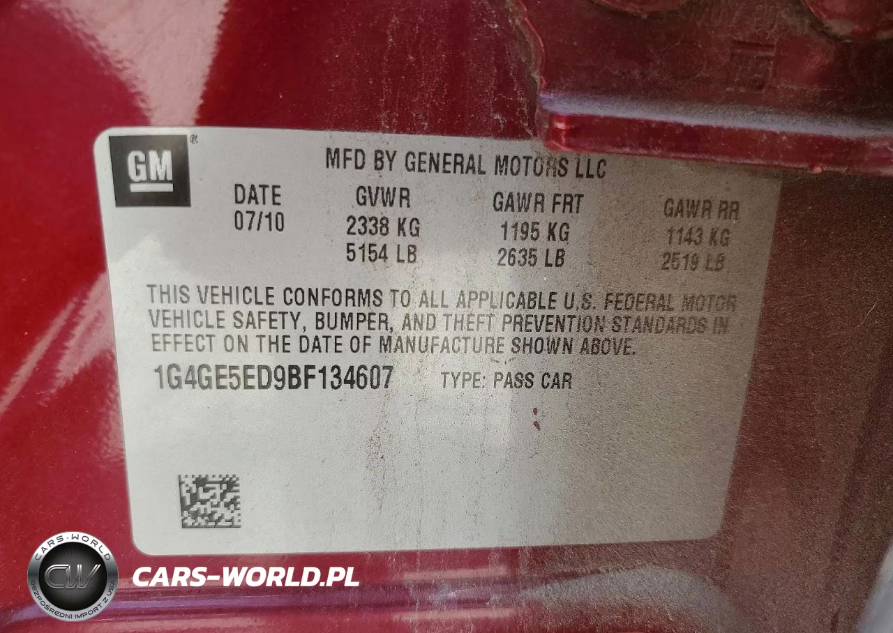 2011 Buick Lacrosse Cxs VIN:1G4GE5ED9BF134607 - 13