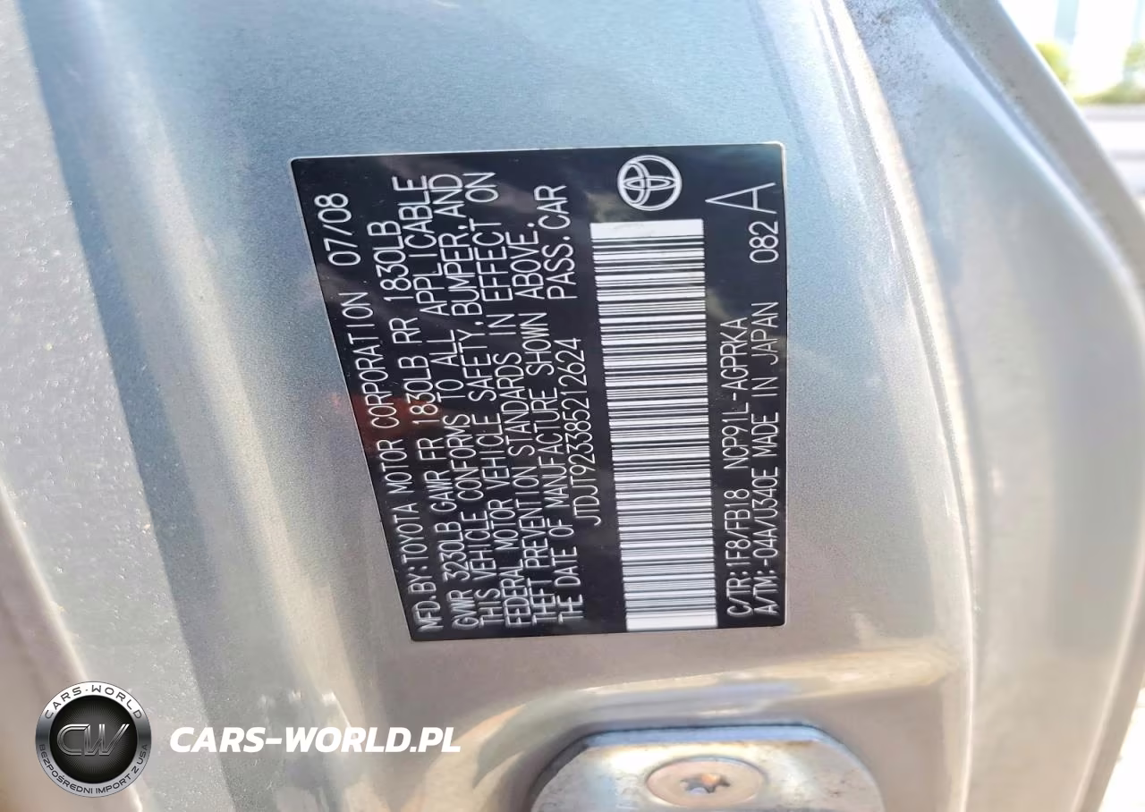 2008 Toyota Yaris Base VIN:JTDJT923385212624 - 12