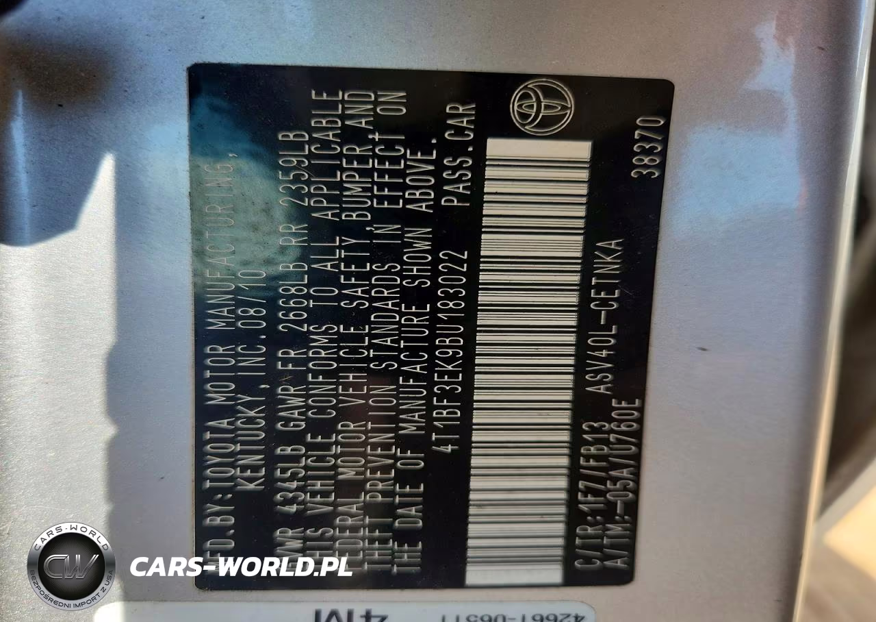 2011 Toyota Camry Le VIN:4T1BF3EK9BU183022 - 12