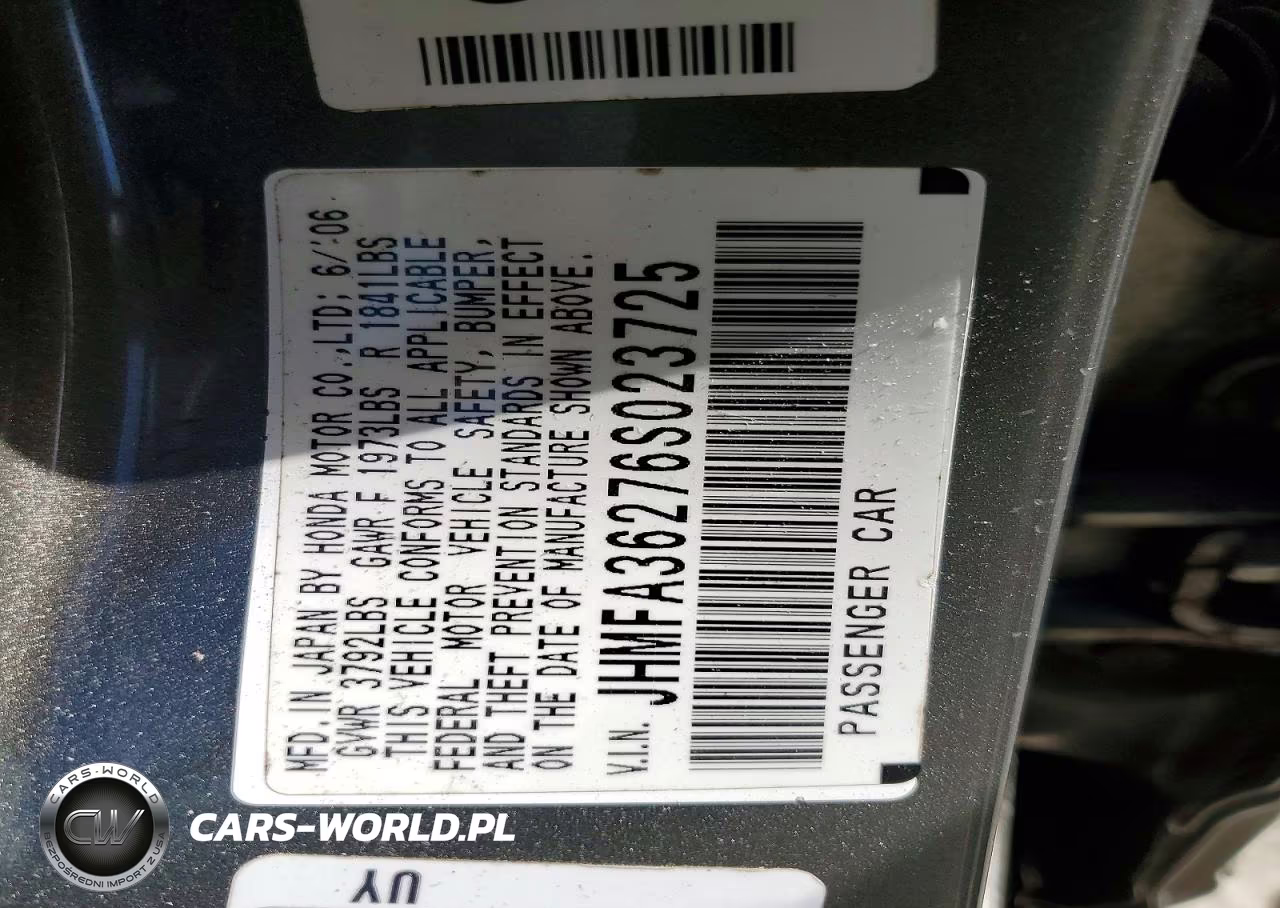 2006 Honda Civic Hybrid VIN:JHMFA36276S023725 - 12