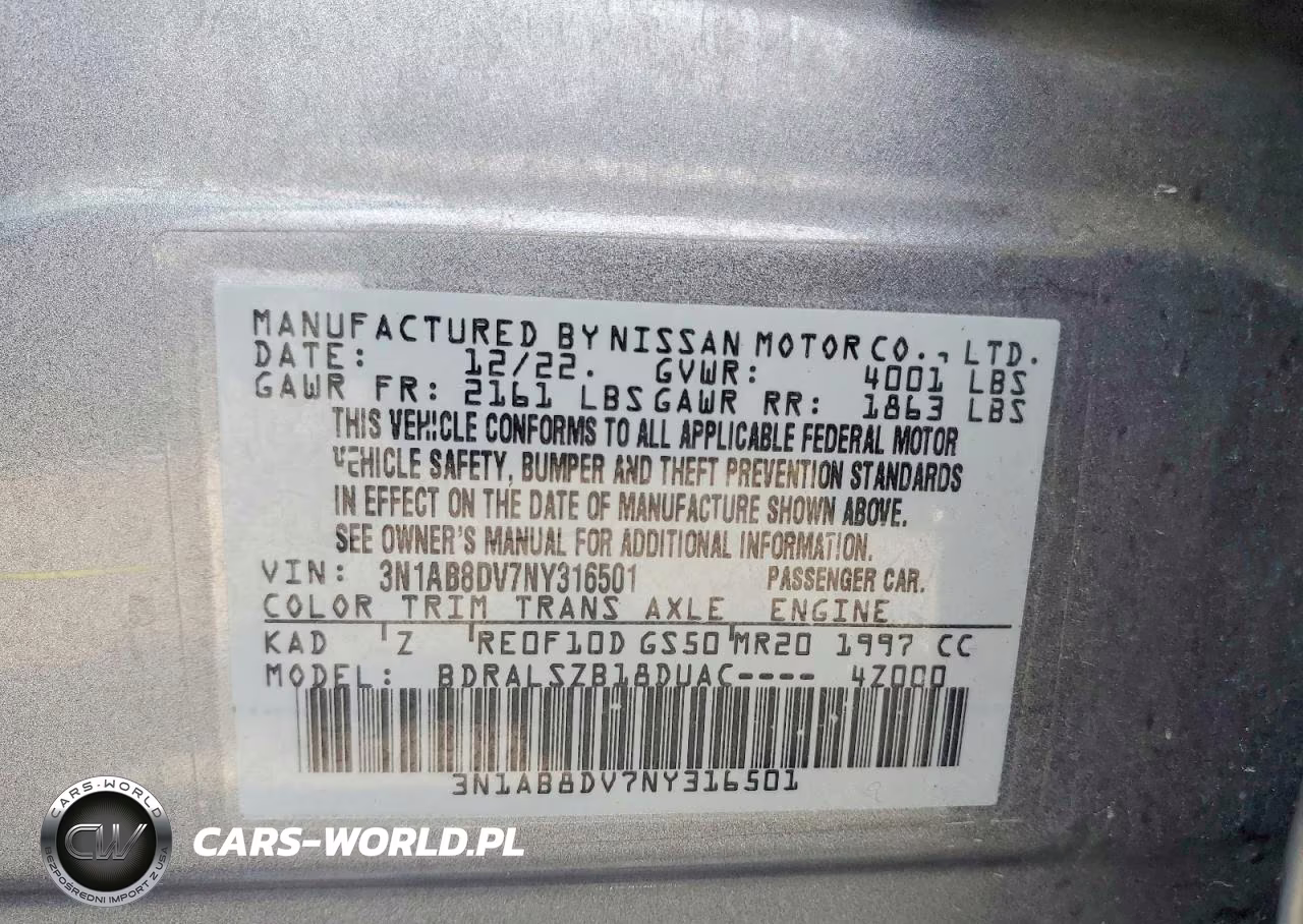 2022 Nissan Sentra Sr VIN:3N1AB8DV7NY316501 - 13
