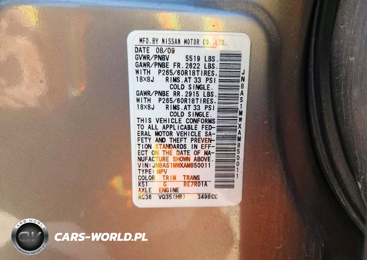 2010 Infiniti Fx35 Base VIN:JN8AS1MWXAM850011 - 13