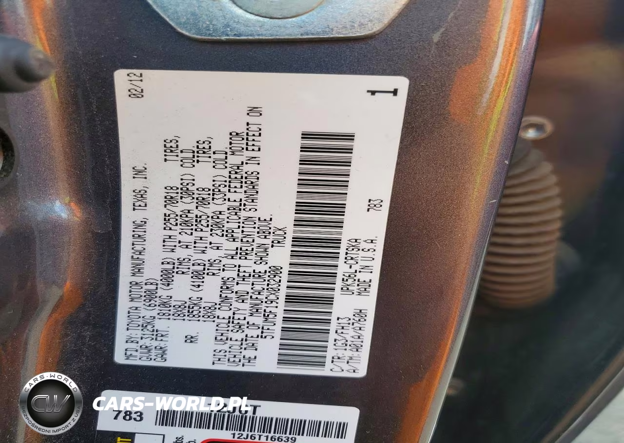 2012 Toyota Tundra Double Cab Sr5 VIN:5TFUM5F19CX032900 - 12