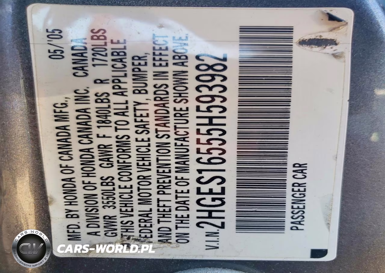 2005 Honda Civic Lx VIN:2HGES16555H593982 - 13