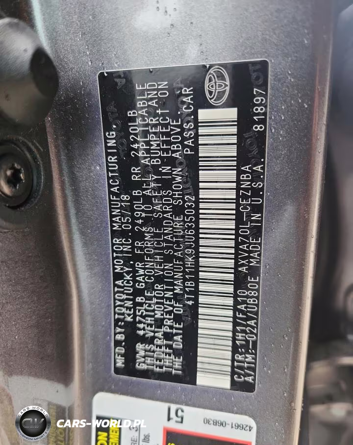 2018 Toyota Camry Le VIN:4T1B11HK9JU635032 - 13