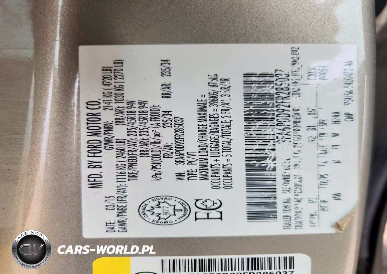 2015 Ford Fusion Titanium VIN:3FA6P0D92FR285037 - 12