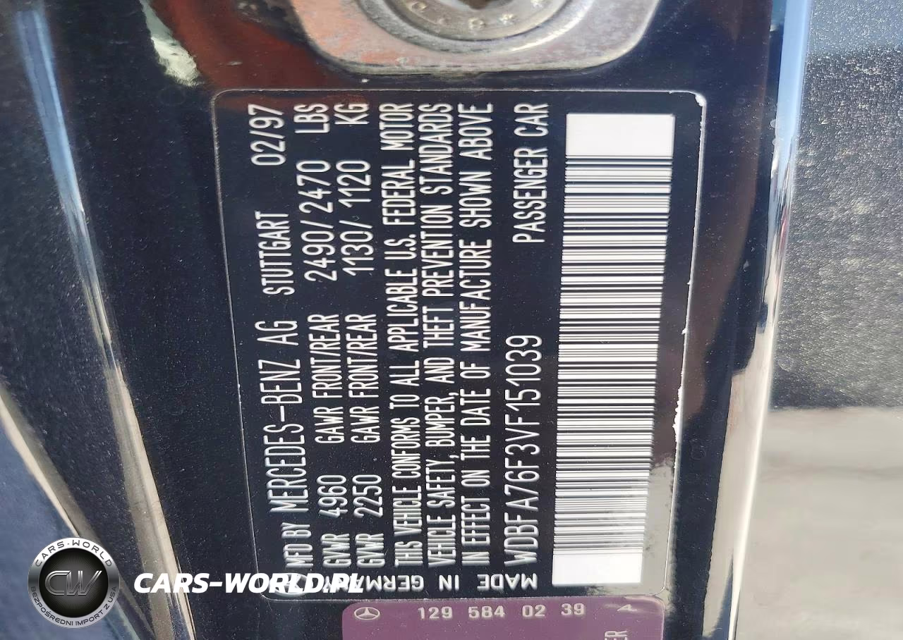1997 Mercedes-Benz Sl 600 VIN:WDBFA76F3VF151039 - 12