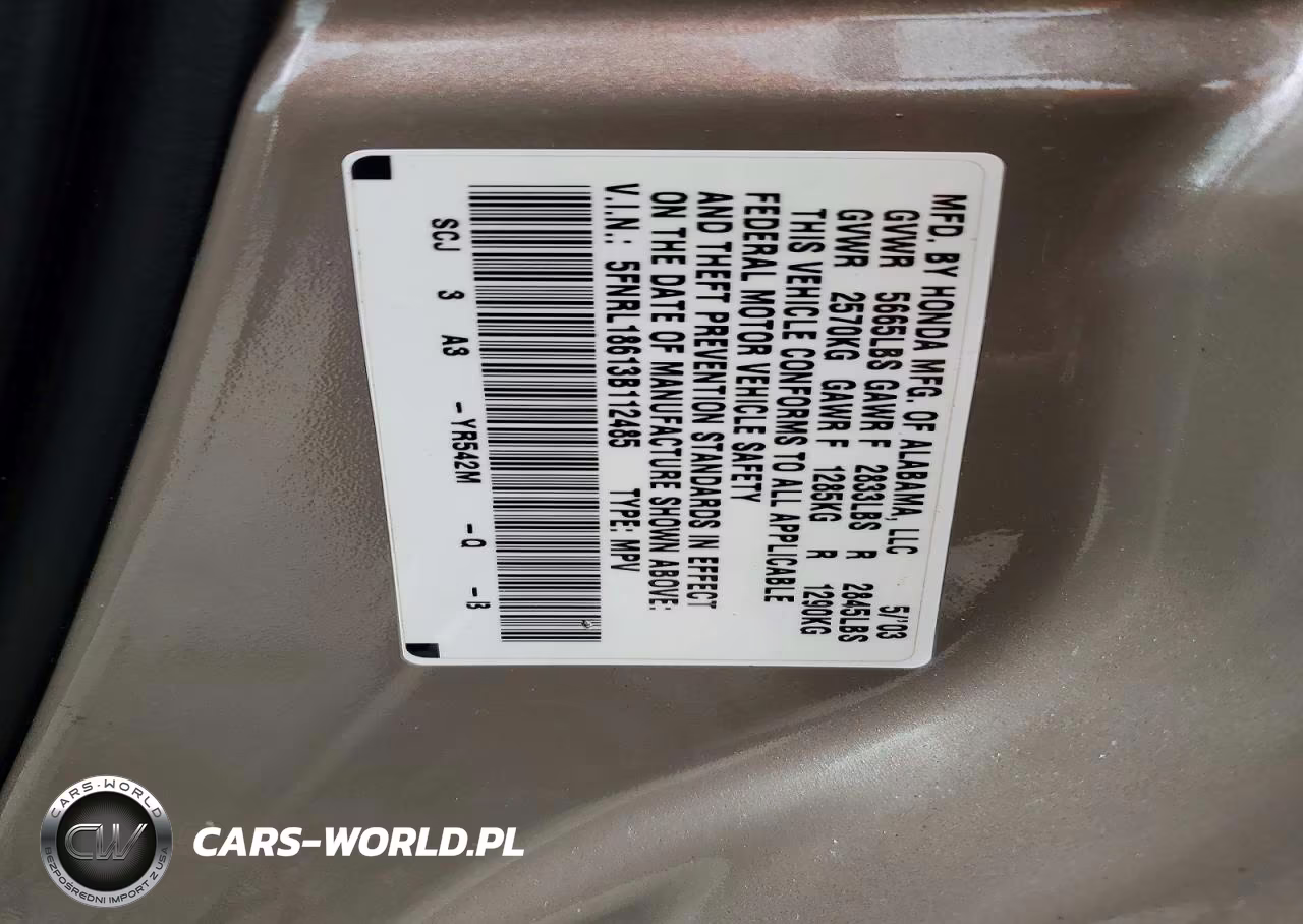 2003 Honda Odyssey Ex VIN:5FNRL18613B112485 - 13