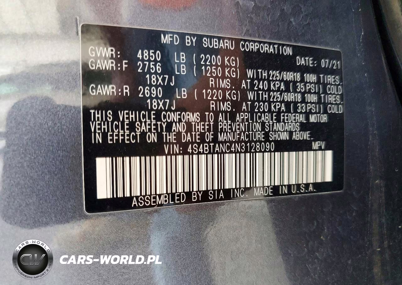 2022 Subaru Outback Limited VIN:4S4BTANC4N3128090 - 13