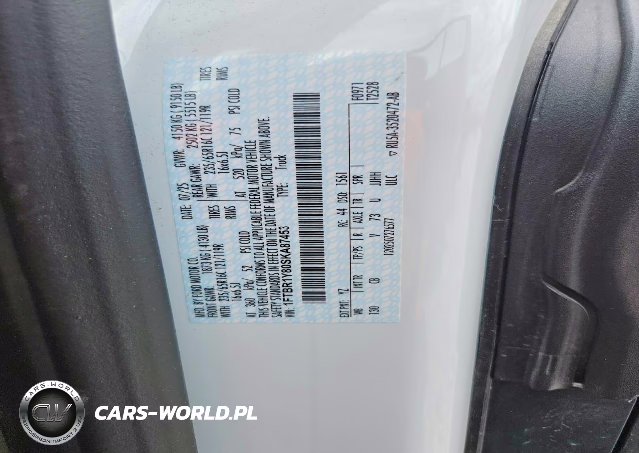 2025 Ford Transit 250 Delivery Van VIN:1FTBR1Y80SKA87453 - 14