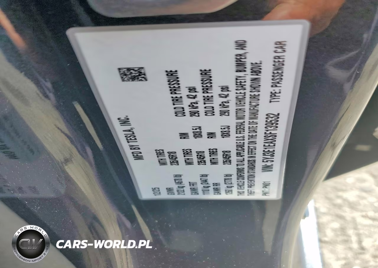 2025 Tesla Model 3 VIN:5YJ3E1EAXSF139532 - 12