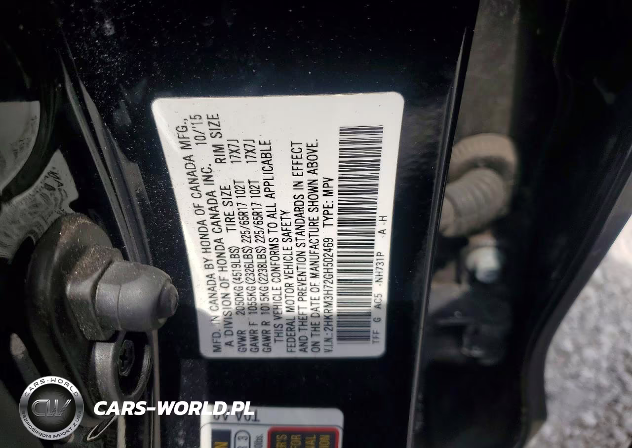 2016 Honda Cr-V Exl VIN:2HKRM3H72GH502469 - 13