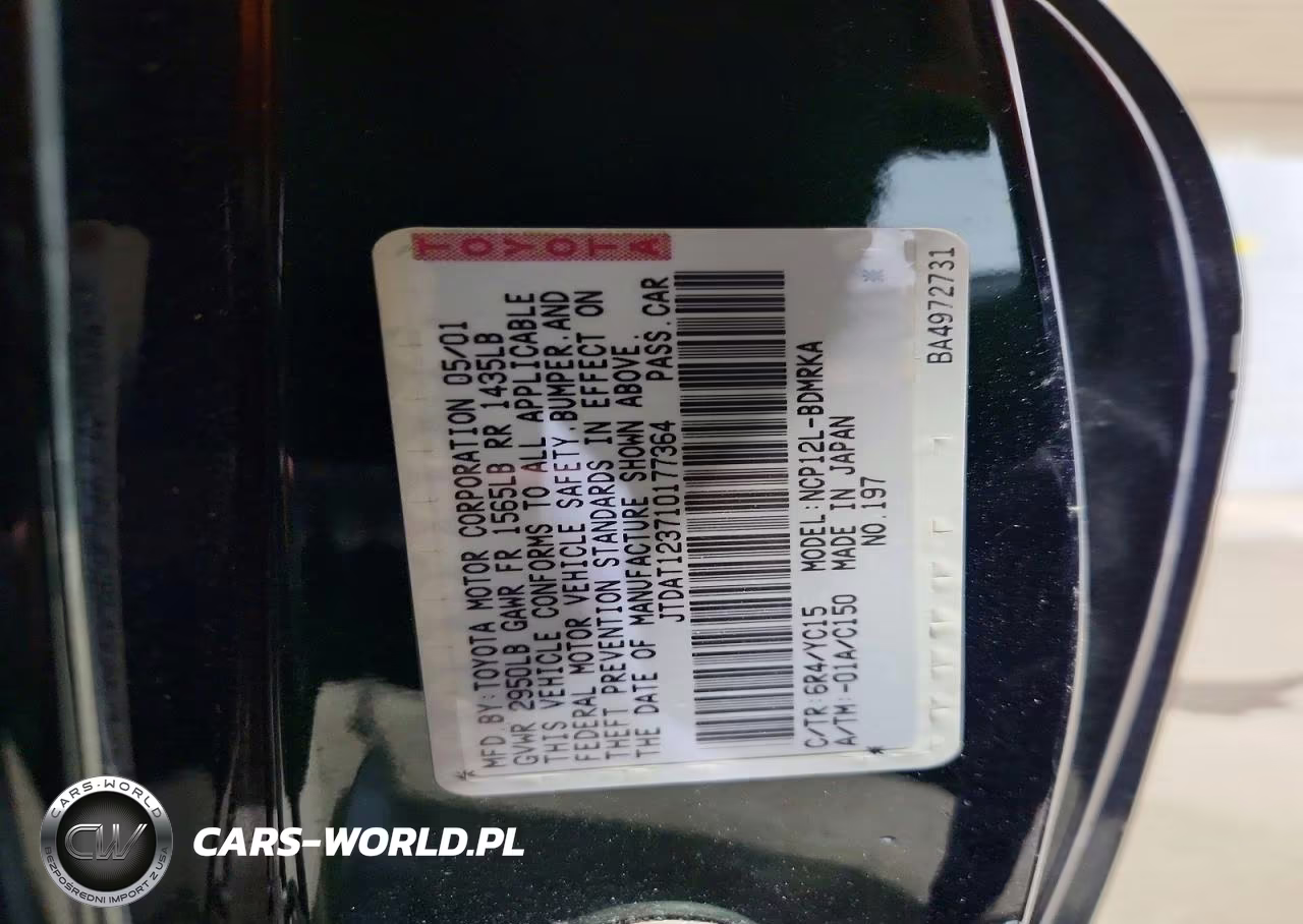 2001 Toyota Echo Base VIN:JTDAT123710177364 - 12