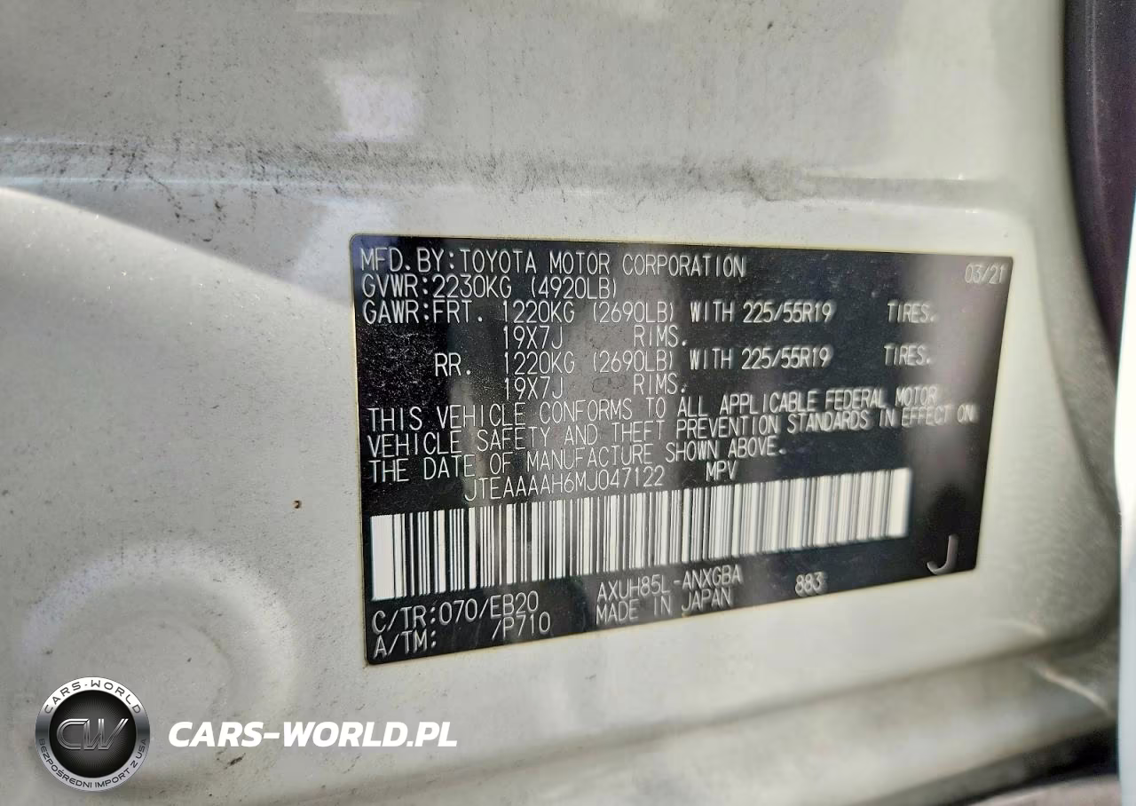 2021 Toyota Venza Xle VIN:JTEAAAAH6MJ047122 - 13