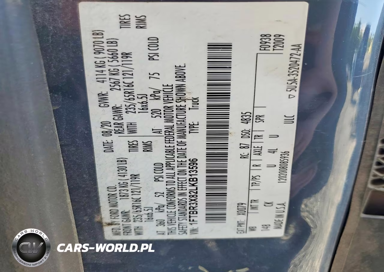 2020 Ford Transit 250 Delivery Van VIN:1FTBR3X82LKB13596 - 14