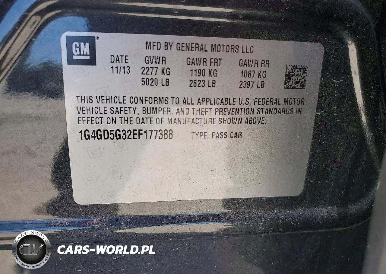 2014 Buick Lacrosse Premium VIN:1G4GD5G32EF177388 - 12