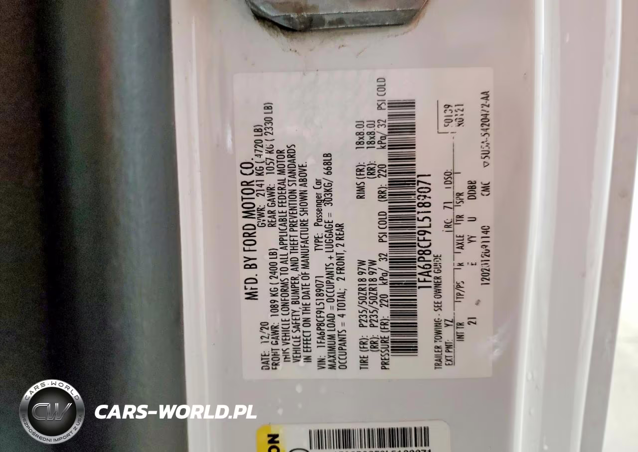FORD MUSTANG VIN:1FA6P8CF9L5189071 - 13