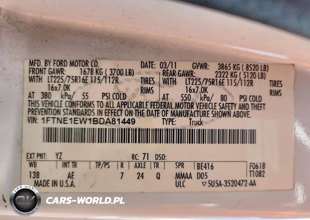 2011 Ford Econoline E150 Van VIN:1FTNE1EW1BDA81449 - 13
