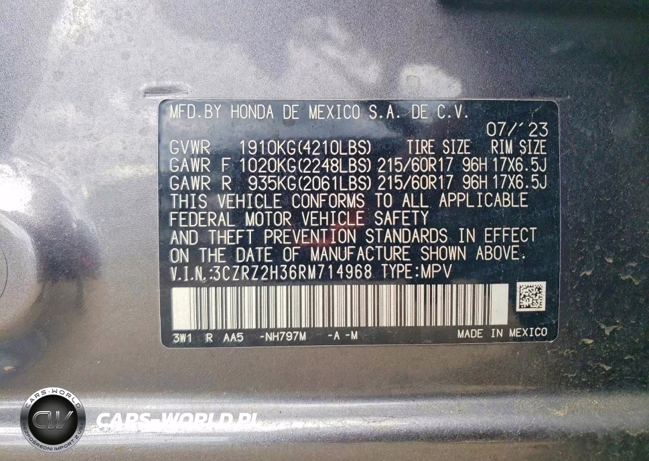 2024 Honda Hr-V Lx VIN:3CZRZ2H36RM714968 - 13