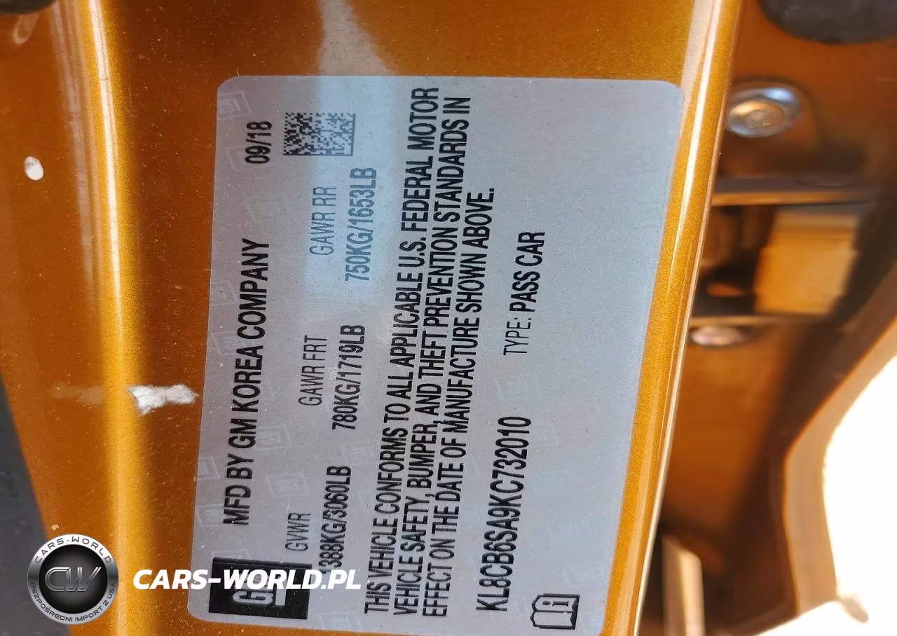 2019 Chevrolet Spark Ls VIN:KL8CB6SA9KC732010 - 12