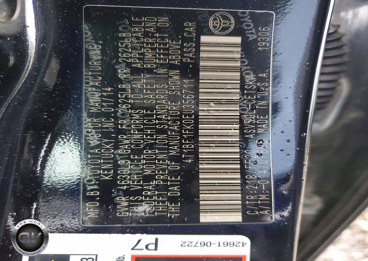 2014 Toyota Camry Se VIN:4T1BF1FK0EU356711 - 12