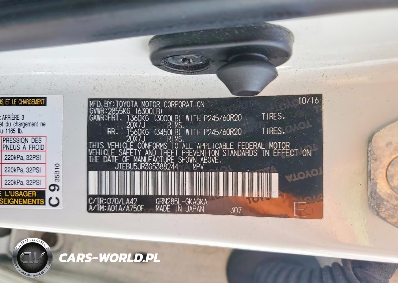 2016 Toyota 4Runner Limited VIN:JTEBU5JR3G5388244 - 13