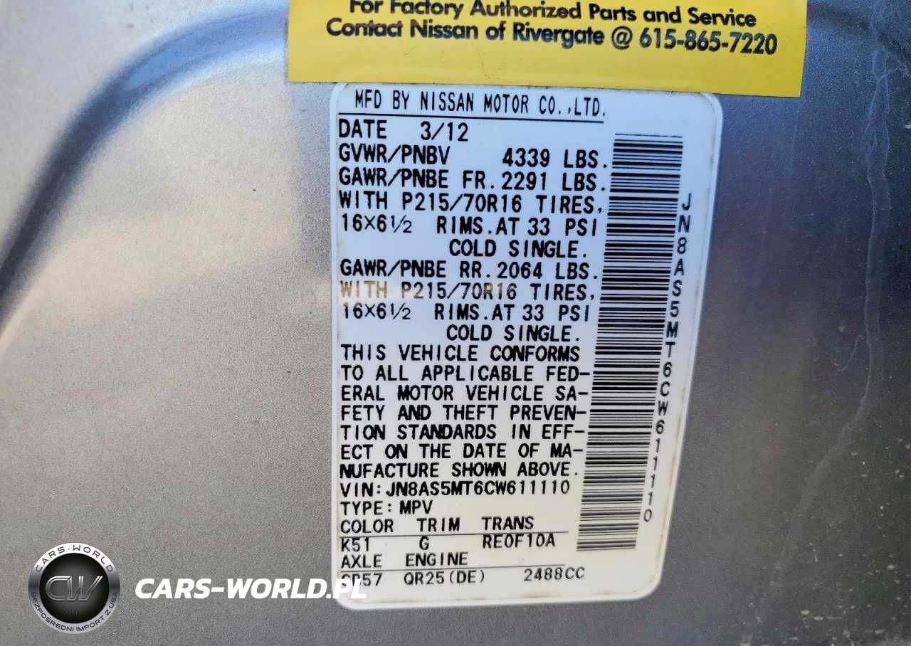 2012 Nissan Rogue S VIN:JN8AS5MT6CW611110 - 13