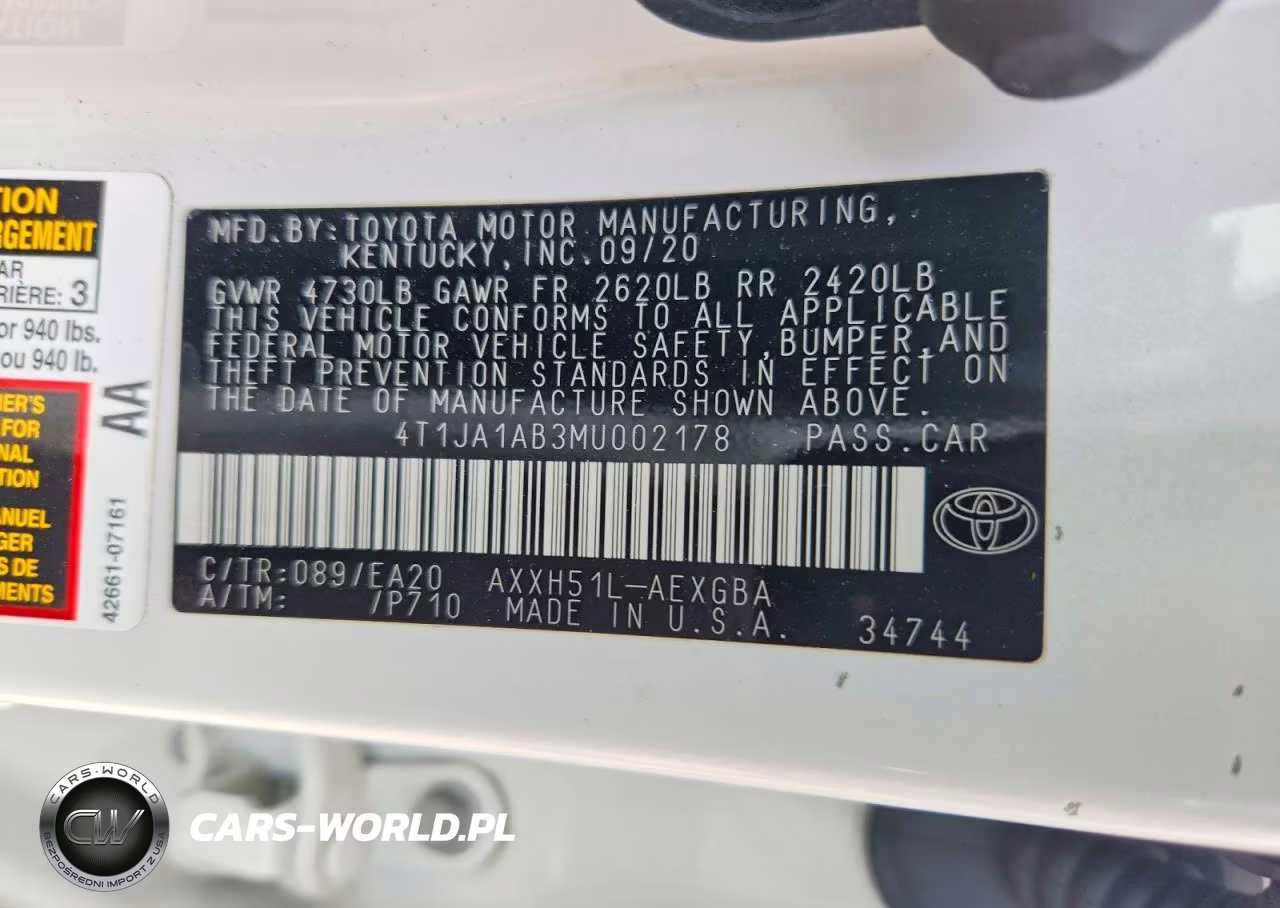 2021 Toyota Avalon Xle VIN:4T1JA1AB3MU002178 - 13