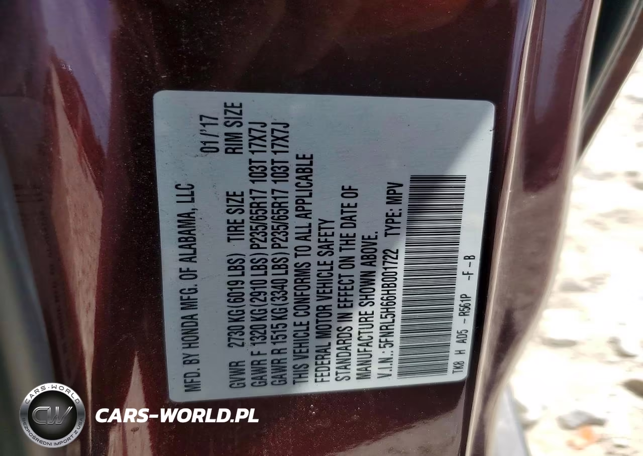 2017 Honda Odyssey Exl VIN:5FNRL5H66HB001722 - 13