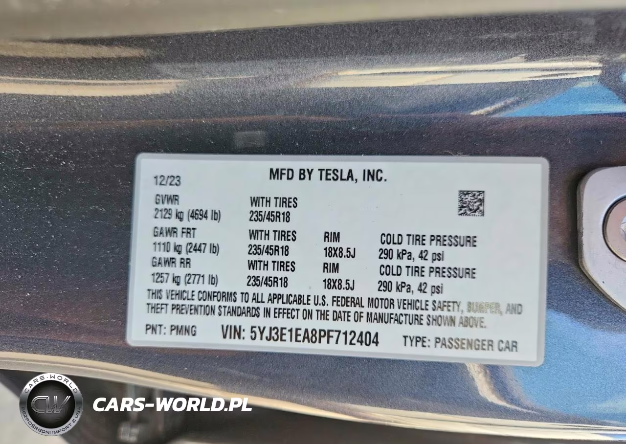 2023 Tesla Model 3 VIN:5YJ3E1EA8PF712404 - 13