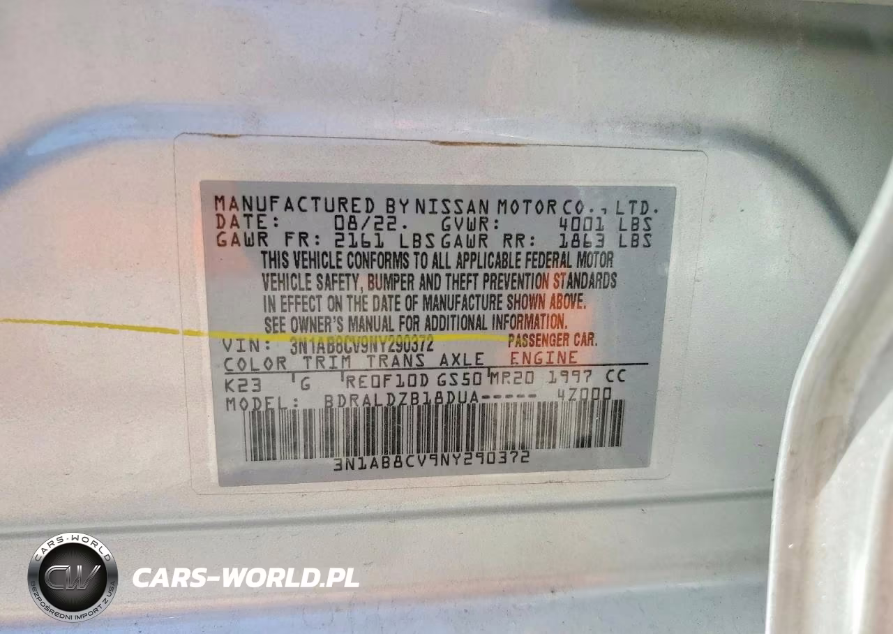 2022 Nissan Sentra Sv VIN:3N1AB8CV9NY290372 - 12