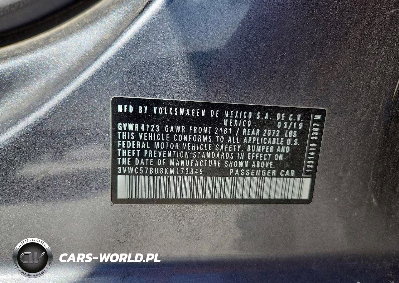 2019 Volkswagen Jetta S VIN:3VWC57BU8KM173849 - 12