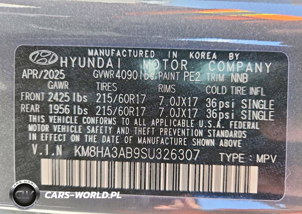 2025 Hyundai Kona Se VIN:KM8HA3AB9SU326307 - 14