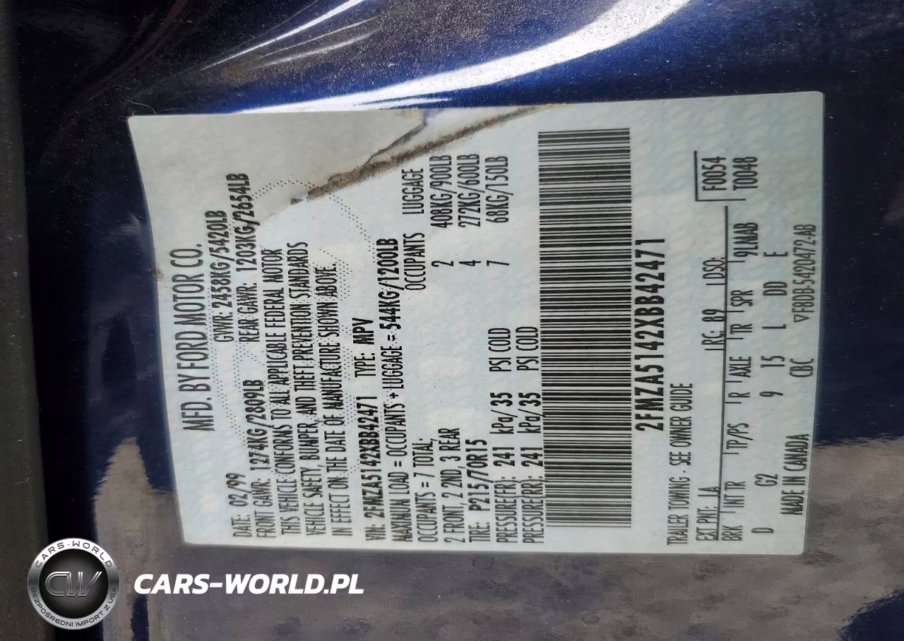 1999 Ford Windstar Lx VIN:2FMZA5142XBB42471 - 13
