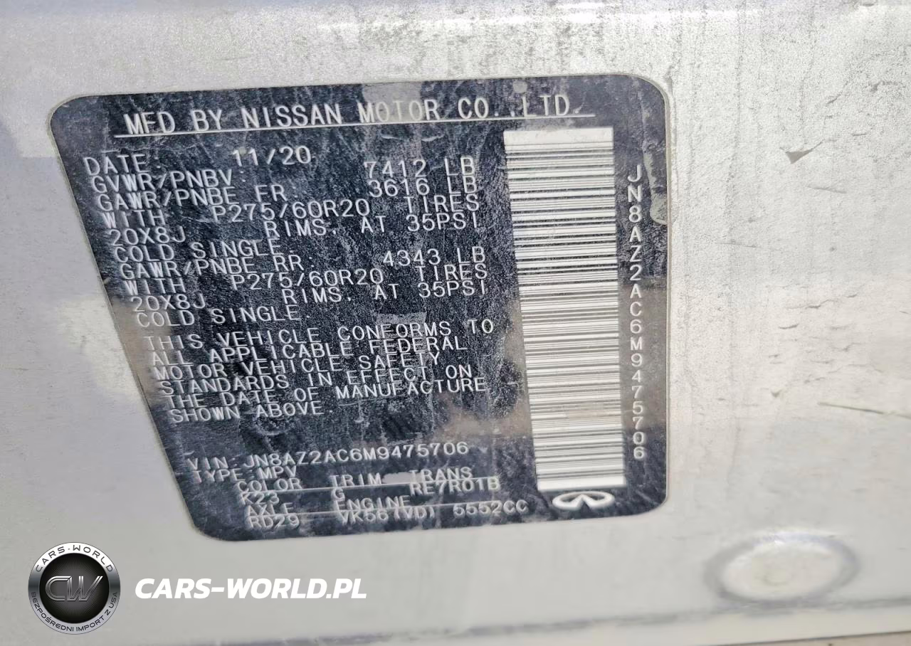 2021 Infiniti Qx80 Luxe VIN:JN8AZ2AC6M9475706 - 13