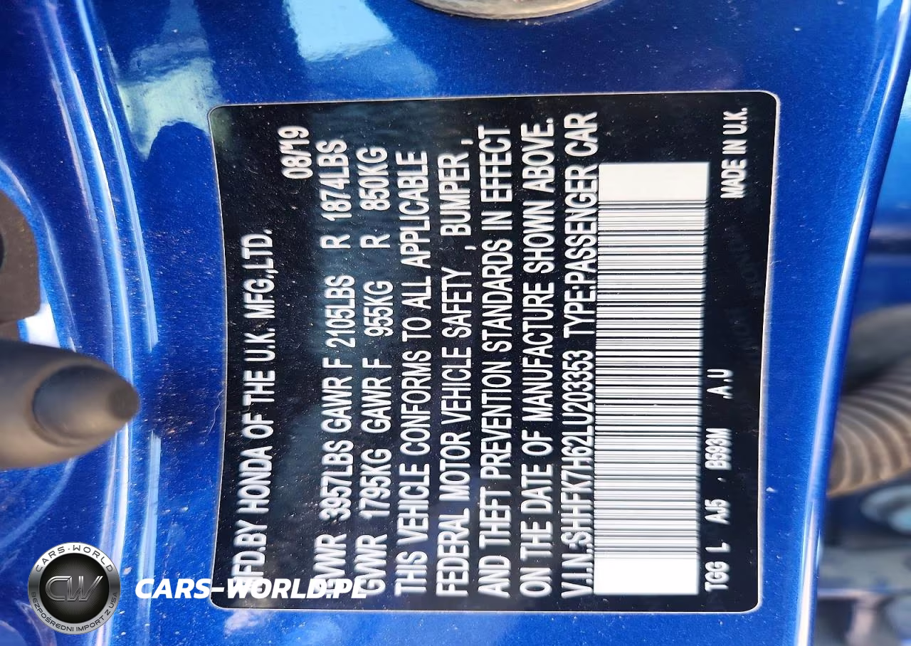 2020 Honda Civic Ex VIN:SHHFK7H62LU203353 - 12