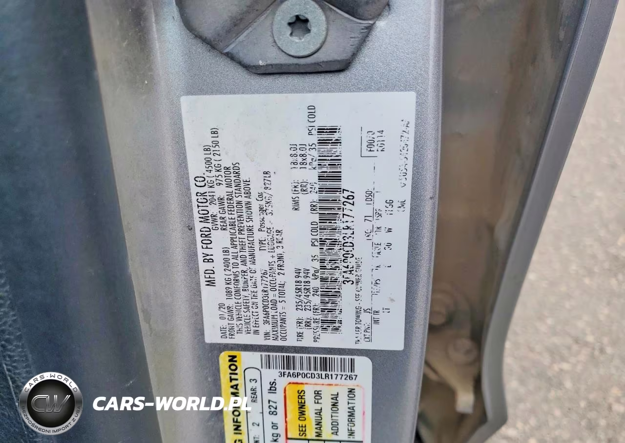 2020 Ford Fusion Sel VIN:3FA6P0CD3LR177267 - 12