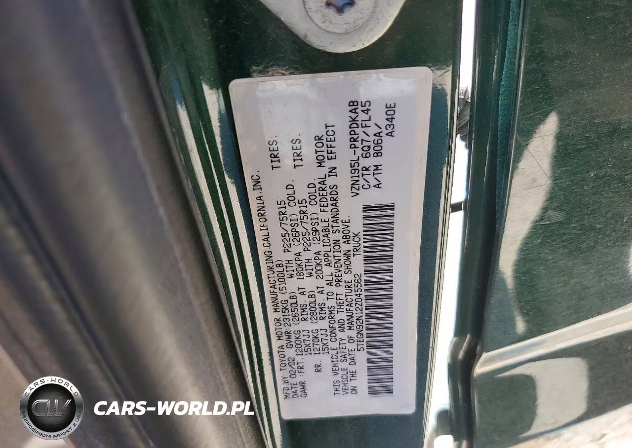 2002 Toyota Tacoma Double Cab Prerunner VIN:5TEGN92N12Z045562 - 12