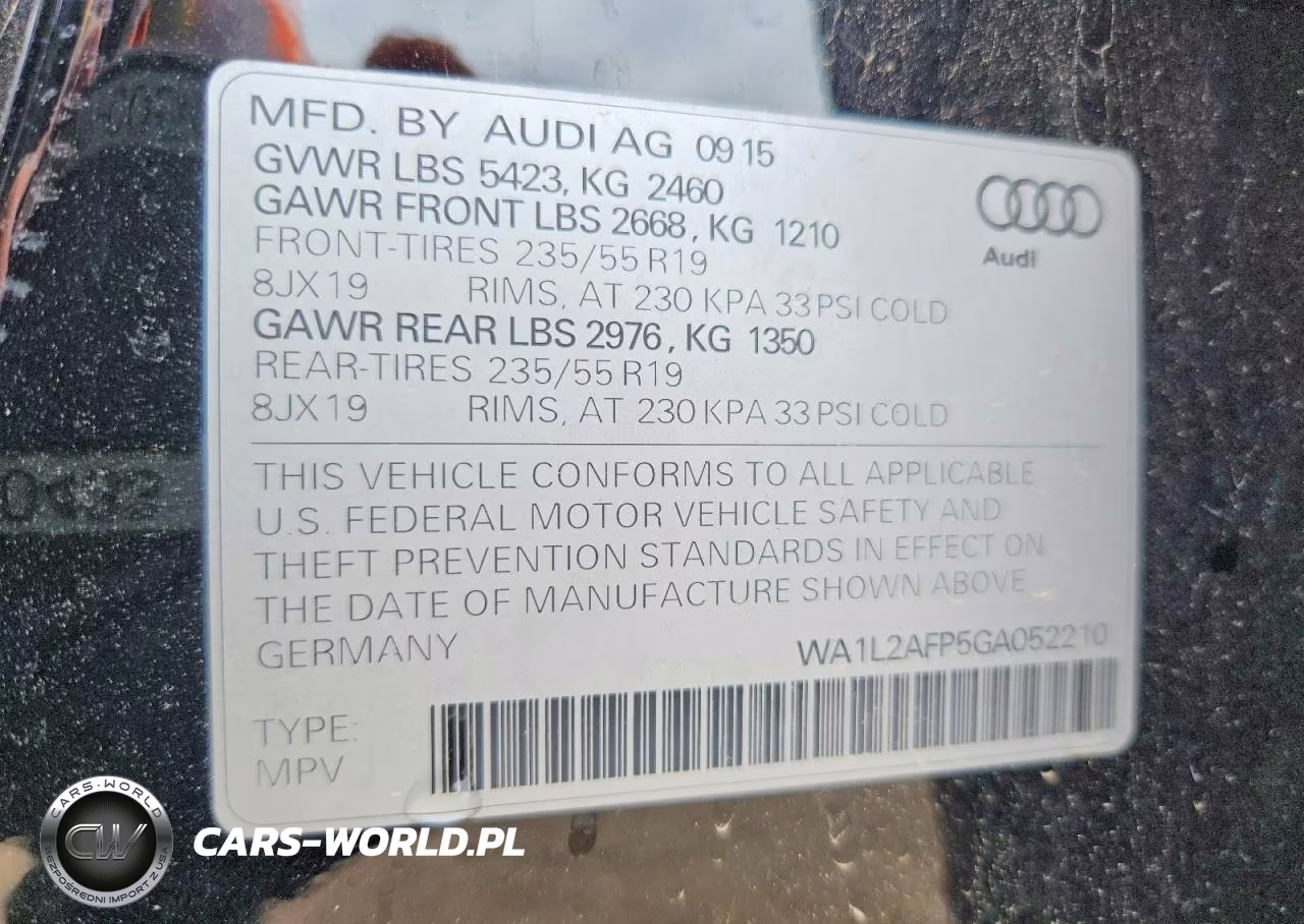2016 Audi Q5 Premium Plus VIN:WA1L2AFP5GA052210 - 12