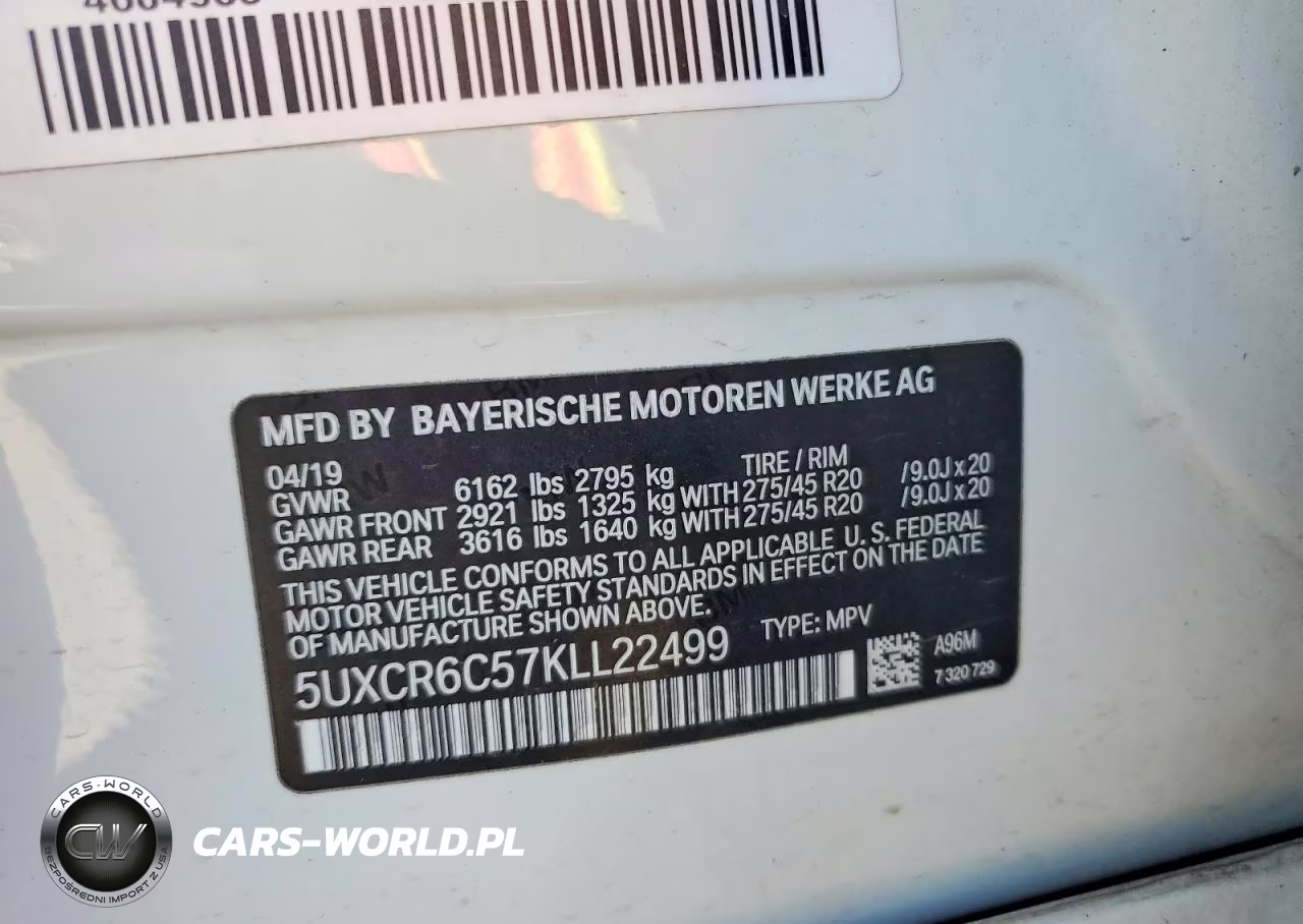 2019 BMW X5 VIN:5UXCR6C57KLL22499 - 14