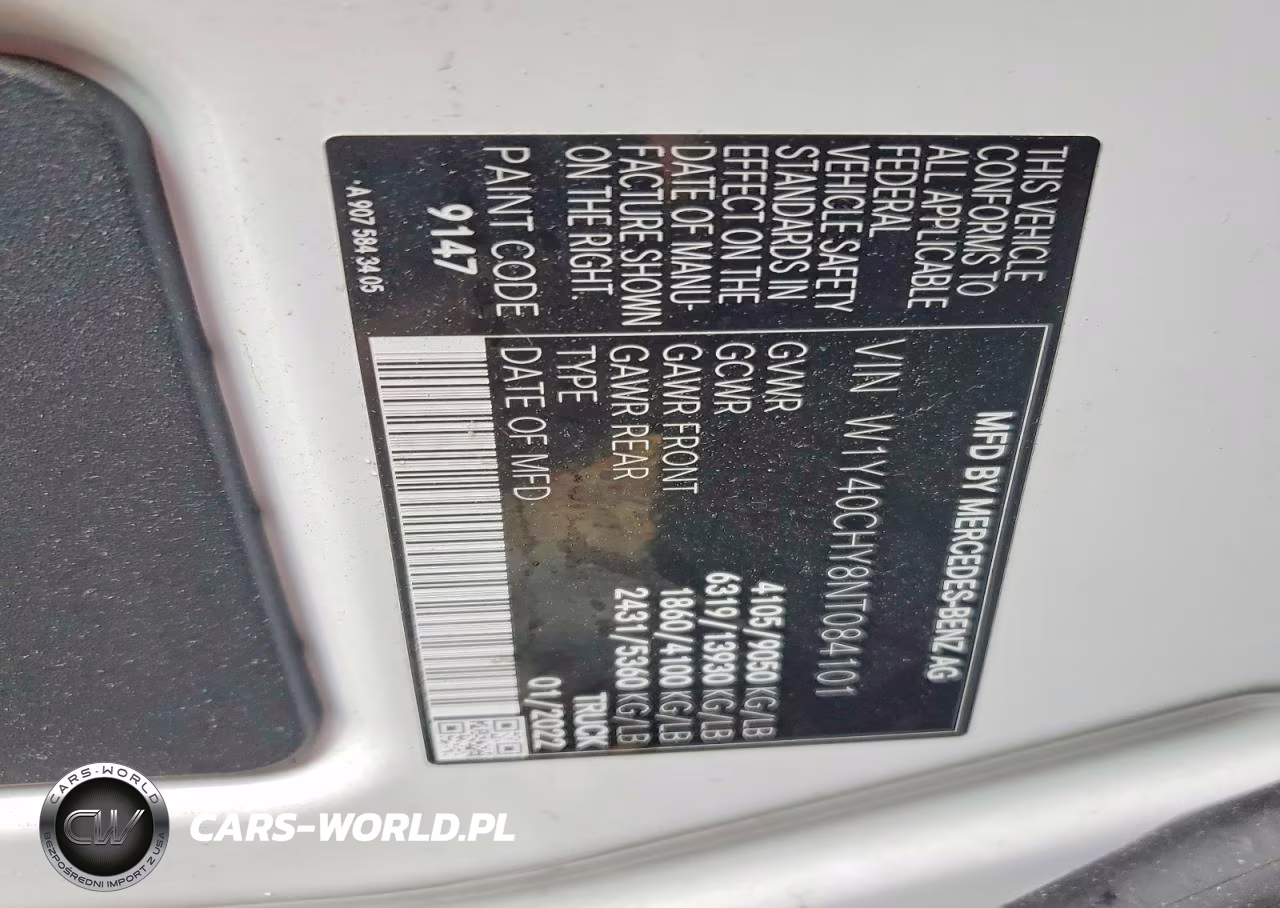 2022 Mercedes-Benz Sprinter 2500 VIN:W1Y40CHY8NT084101 - 13